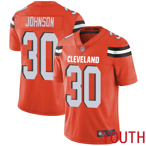 Cleveland Browns D Ernest Johnson Youth Orange Limited Jersey 30 NFL Football Alternate Vapor Untouchable
